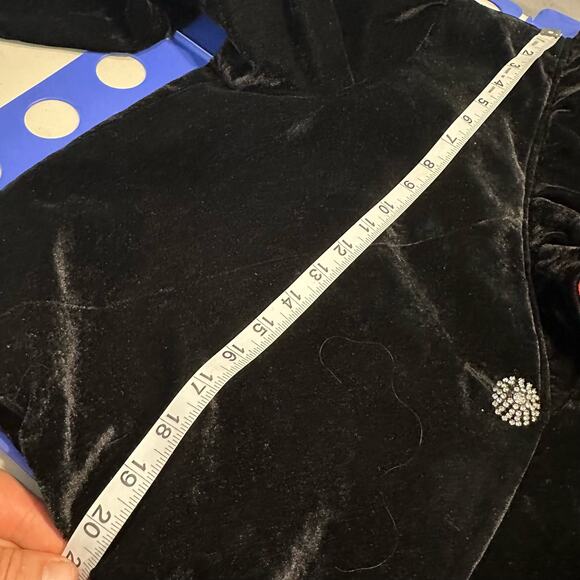 Worthington Womens Black Velvet Crop Jacket with Brooch Style Button Size L - Picture 11 of 12